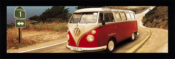 Red and White VW Kombi